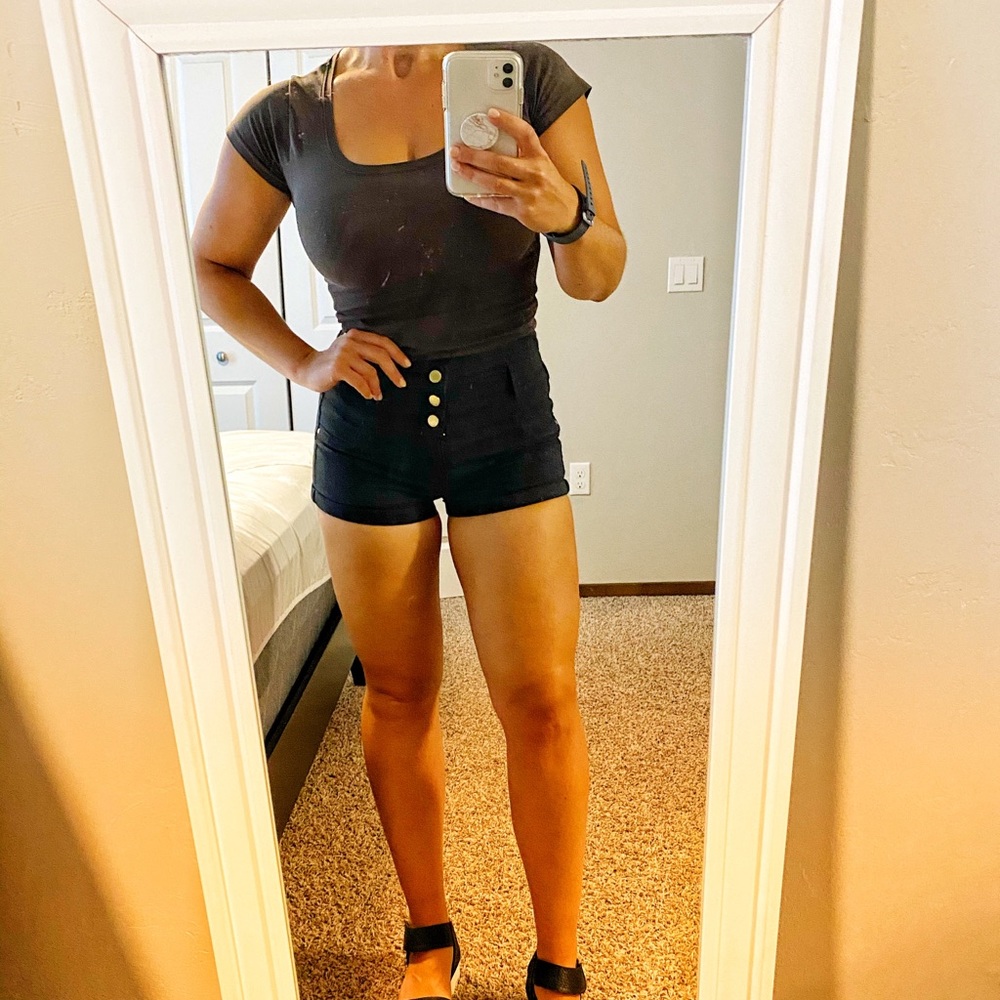 High Waisted Black Shorts